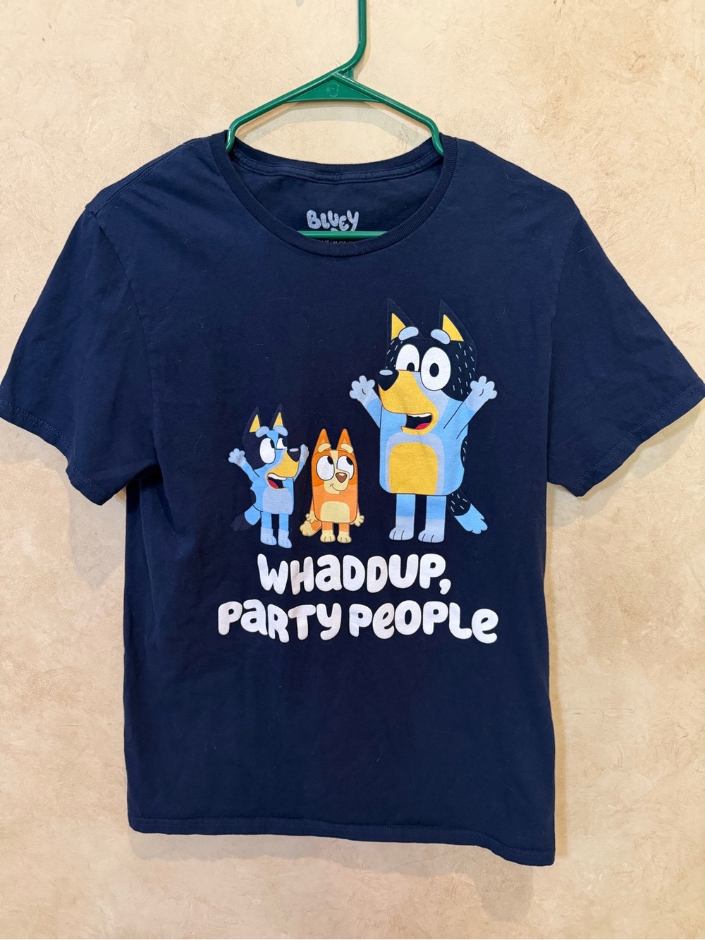 Boys' Navy Blue Graphic Tee - "Whaddup, Party People" medium